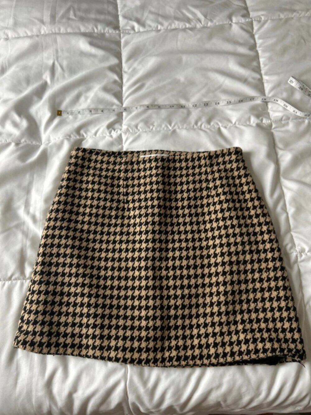 Houndstooth wool blend skirt in S